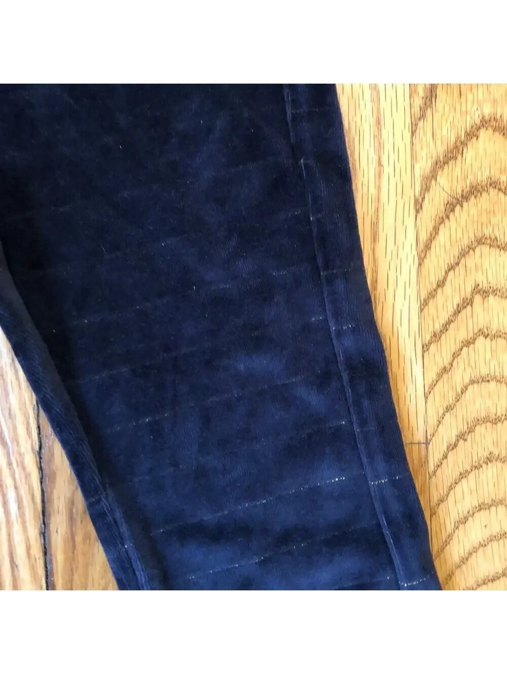 Frenchie NWOT Girl's Navy Velour Gold Metallic Striped Pants Size 4T